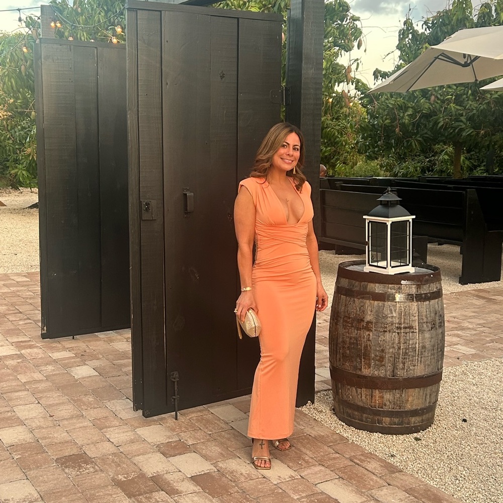 Elegant Orange Maxi Dress